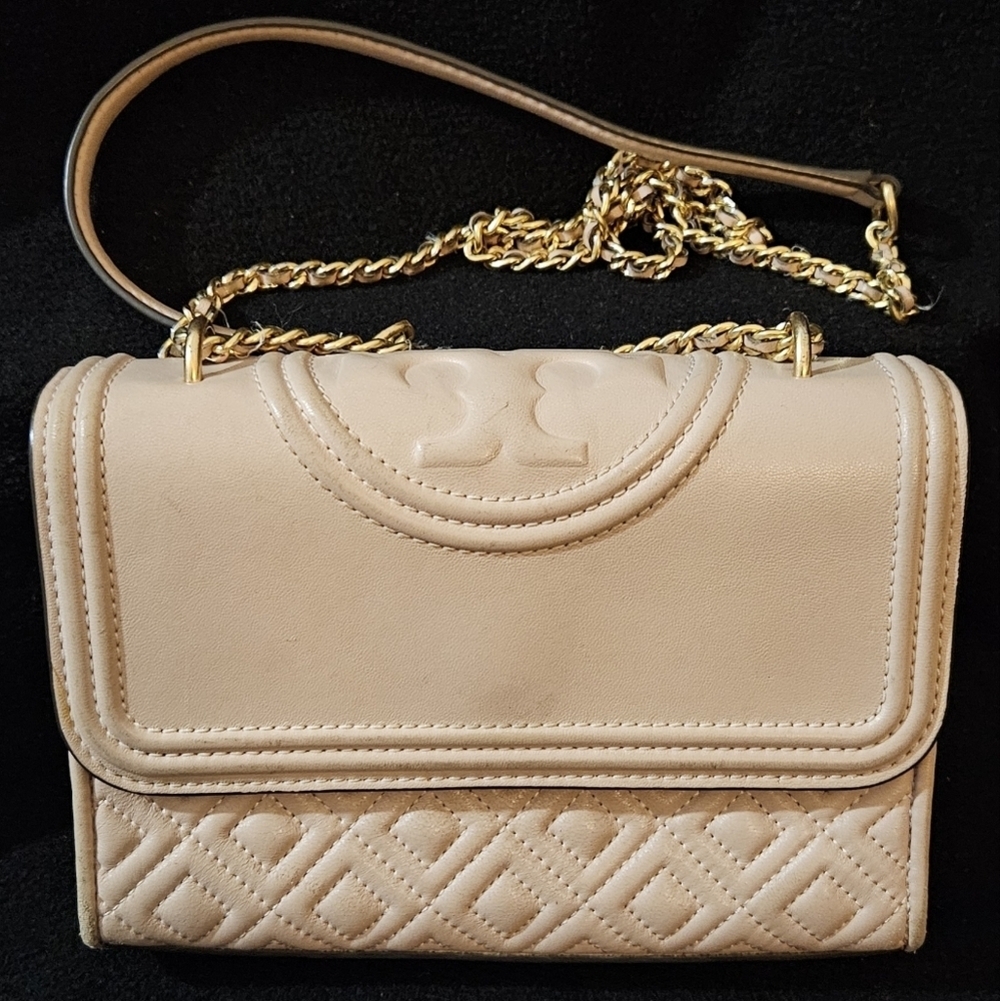 Tory Burch Elegant Fleming Blush Pink Quilted Shoulder Bag - Picture 2 of 13